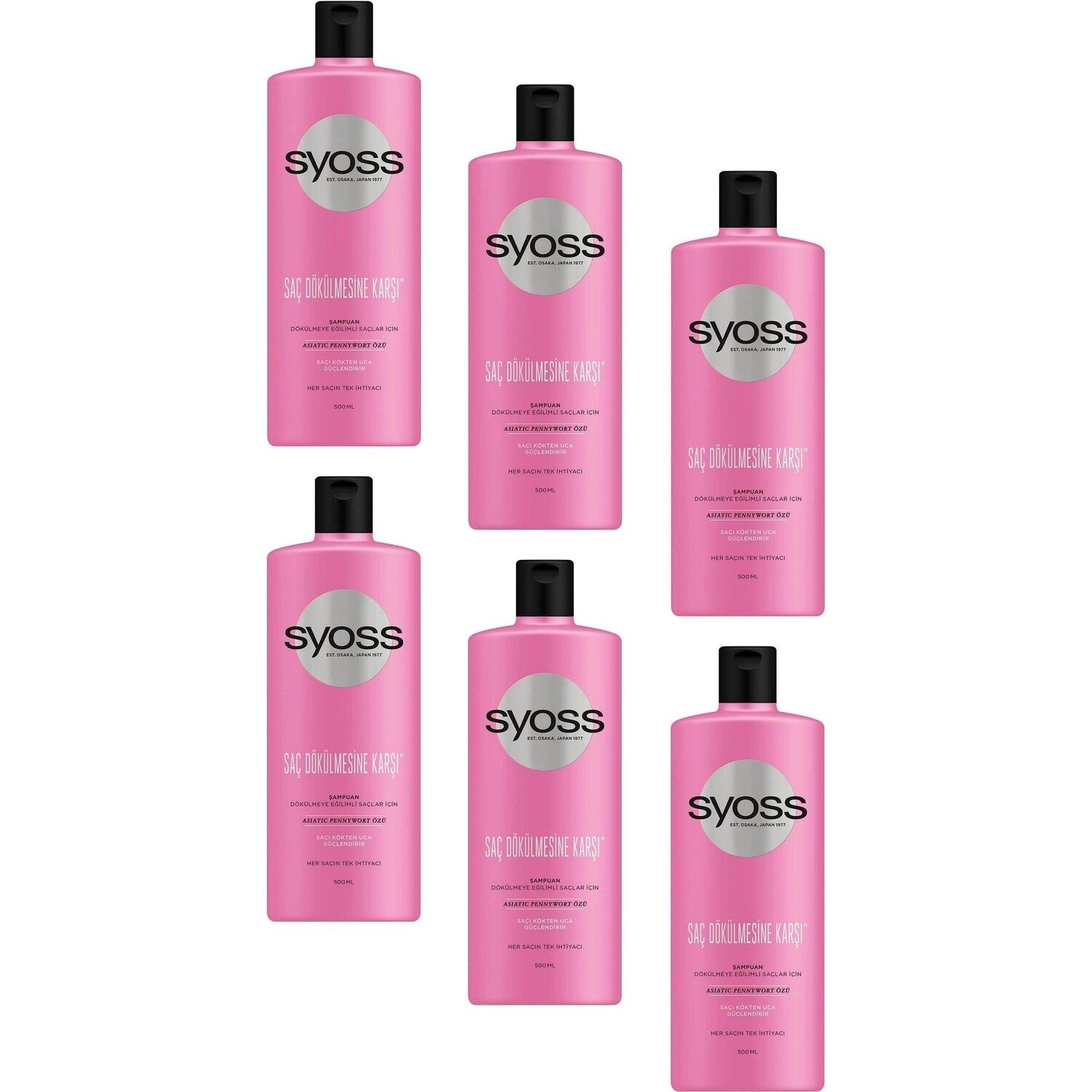 Syoss Şampuan Saç Dökülmesine Karşı 500 ml x 6 Adet