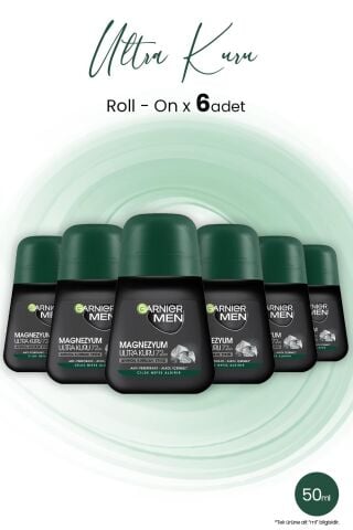 Garnier Men Magnezyum Roll On Ultra Kuru 72 Saat 50 ML x 6 Adet