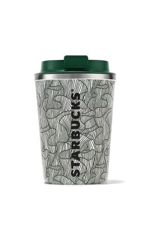 Starbucks Yeşil Beyaz Desenli Çelik Termos Bardak 355 ml