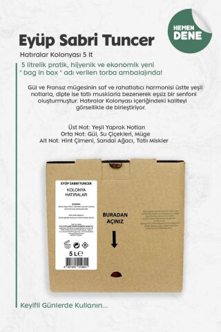 Eyüp Sabri Tuncer Hatıralar Kolonyası 5 lt