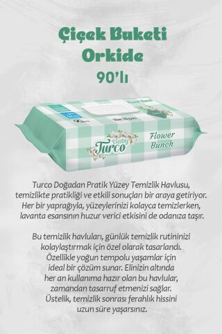 Çiçek Buketi 3 X 90 Islak Havlu Orkide, Sümbül, Frezya ve Rosie