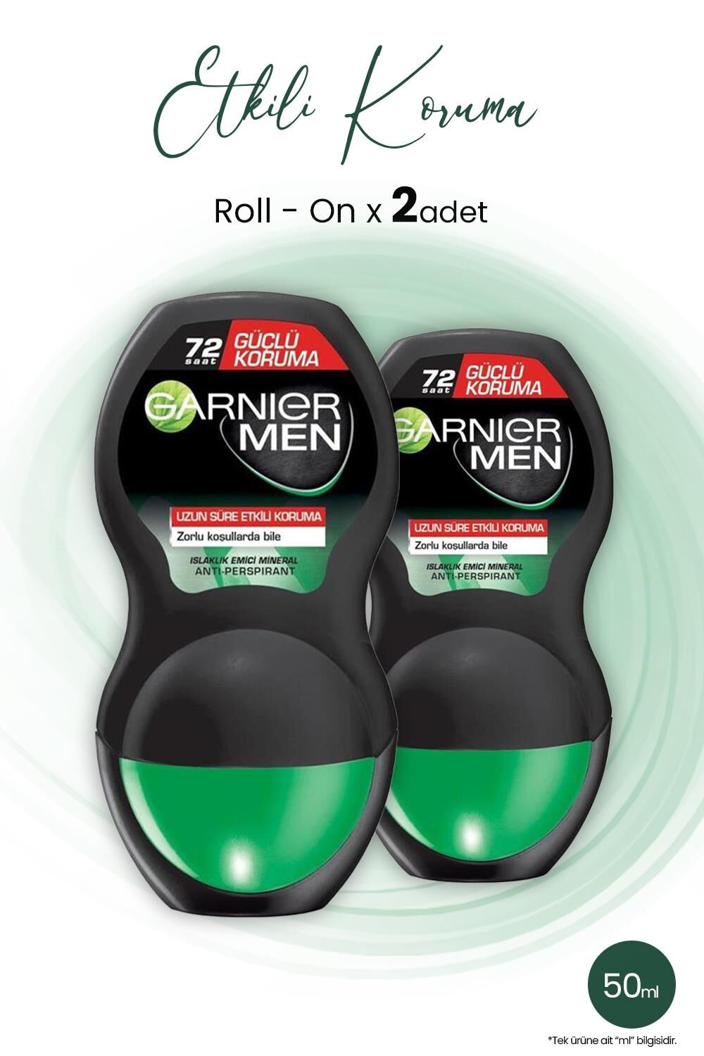 Garnier Men Güçlü Koruma Erkek Roll On Deodorant 50 ML x 2 Adet