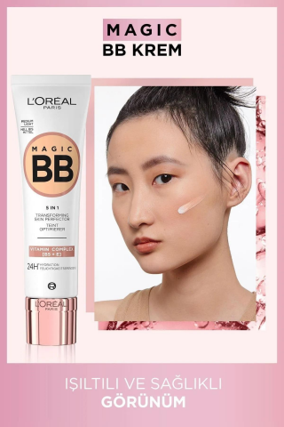 3 Adet Loreal Paris Magic BB Krem 24H Light 30 ml ve ROSIE Pamuk