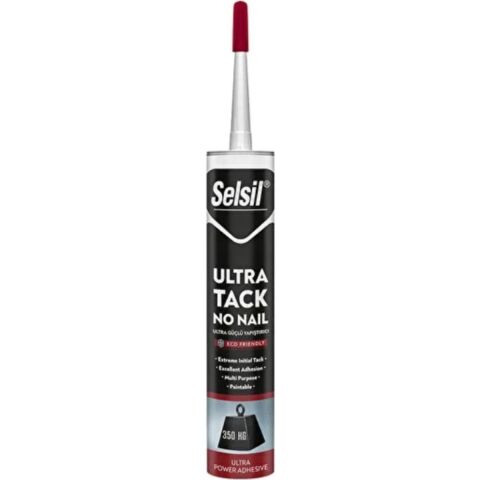 Selsil Ultra Tack Hibrit Güçlü Montaj Yapıştırıcı, Hava Koşullarına Dayanıklı, 290 ml