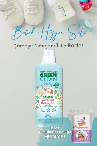U Green Clean Baby Çamaşır Deterjanı 1 L x 9 Adet ve Hediyeli