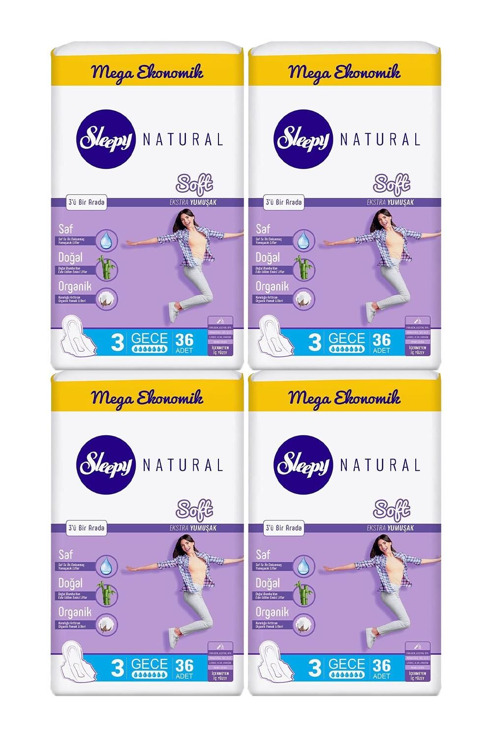 Sleepy Natural Hijyenik Ped Soft Gece 36 Adet x 4