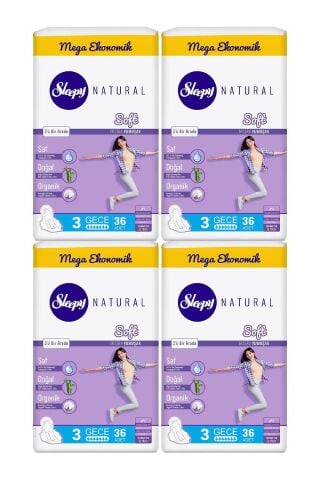 Sleepy Natural Hijyenik Ped Soft Gece 36 Adet x 4