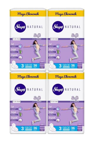Sleepy Natural Hijyenik Ped Soft Gece 36 Adet x 4