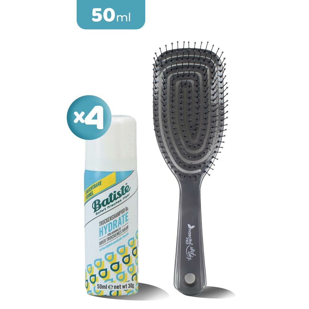 Nascita Üç Boyutlu Saç Fırçası Koyu Gri ve Batiste Kuru Şampuan x 4