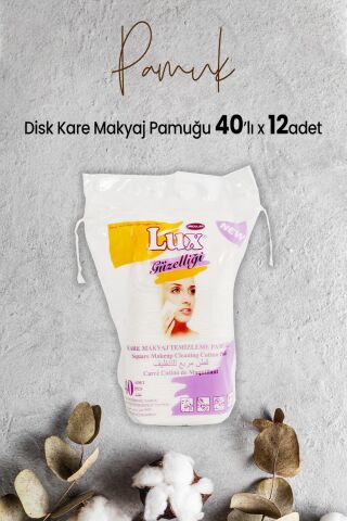 Lux Disk Kare Makyaj Pamuğu 40' lı x 12 Adet