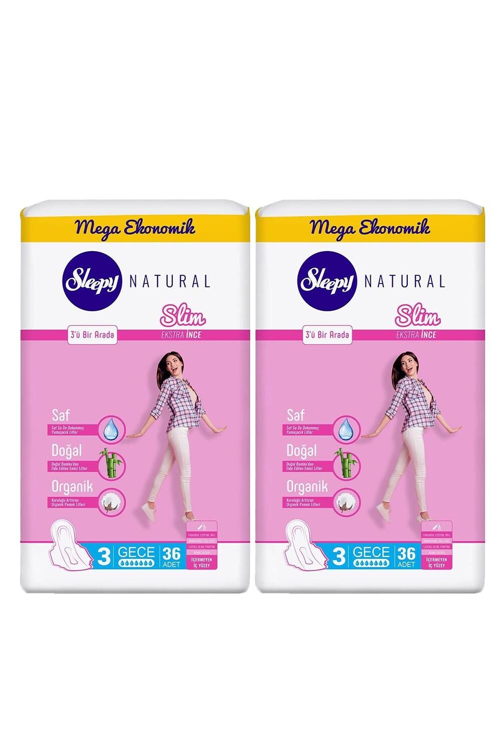 Sleepy Natural Hijyenik Ped Slim Gece 36 Adet x 2