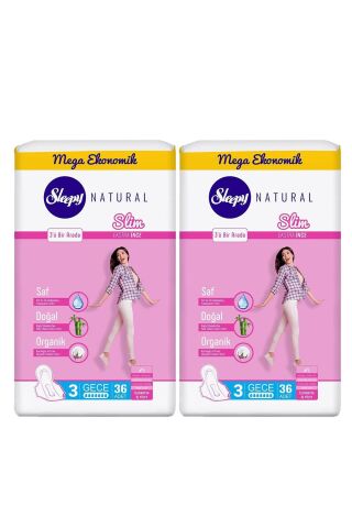 Sleepy Natural Hijyenik Ped Slim Gece 36 Adet x 2