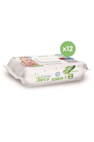 Baby Turco Softcare Aloe Vera Islak Bebek Havlusu 12x90 Yaprak