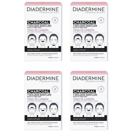Diadermine Kömürlü T Bölgesi Bantları 6 Bant x 4