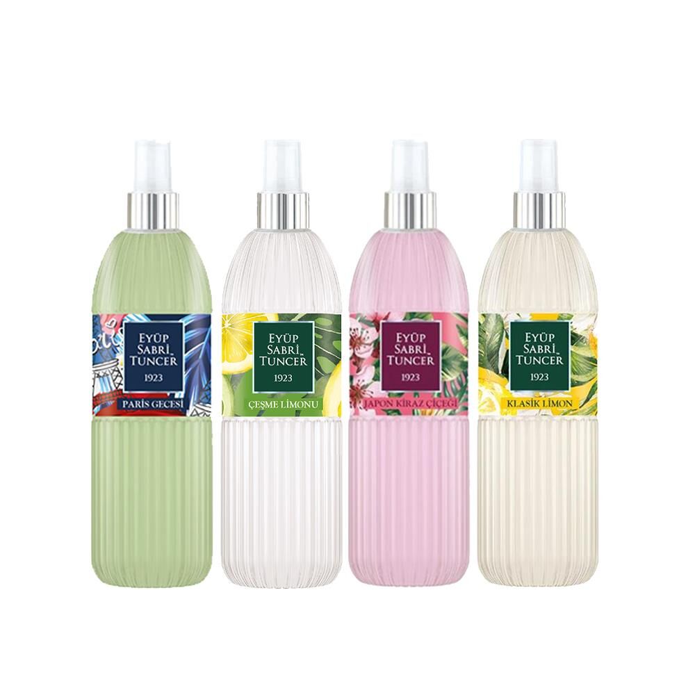 Eyüp Sabri Tuncer Kolonya Seti, Paris Gecesi, Japon Kiraz, Klasik Limon, Çeşme Limonu 150 ml