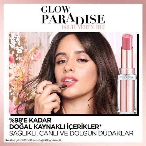 3 Adet Loreal Paris Glow Paradise Lipstick 351 Watermelon Dream ve ROSIE Pamuk