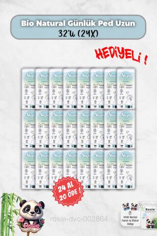 24 Al 20 Öde Sleepy 32'li Bio Natural Günlük Ped Uzun ve Rosie Hediye