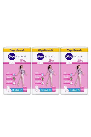 Sleepy Natural Hijyenik Ped Slim Gece 36 Adet x 3