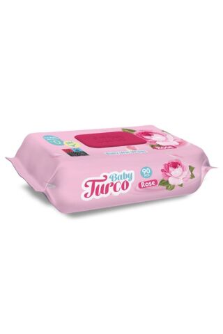 Baby Turco Gül Kokulu Islak Bebek Havlusu 12x90 Adet