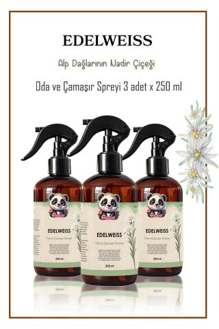 Rosie 3 adet Edelweiss Oda ve Çamaşır Spreyi 250 ml