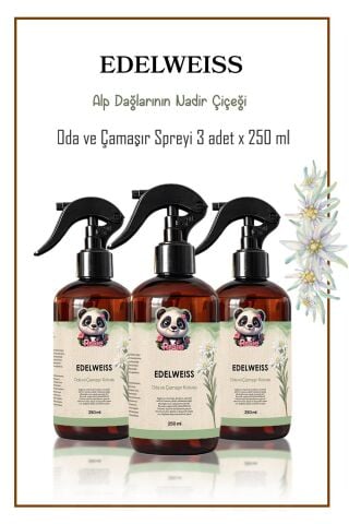 Rosie 3 adet Edelweiss Oda ve Çamaşır Spreyi 250 ml