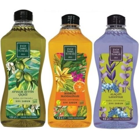 Eyüp Sabri Tuncer Sıvı Sabun Alaçatı Lavantası, Ayvalık Zeytin Çiçeği ve Bodrum Mandalinası 1500 ml