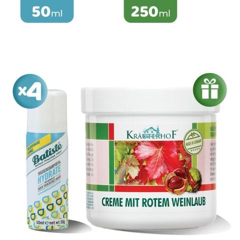 Batiste Kuru Şampuan x 4, Krauterhof Ayak ve Bacak Kremi Hediye