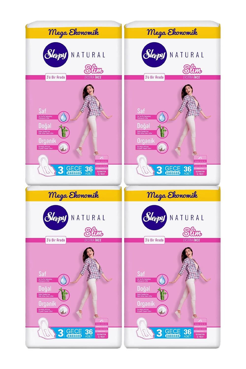 Sleepy Natural Hijyenik Ped Slim Gece 36 Adet x 4