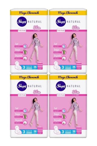 Sleepy Natural Hijyenik Ped Slim Gece 36 Adet x 4