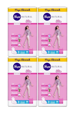 Sleepy Natural Hijyenik Ped Slim Gece 36 Adet x 4