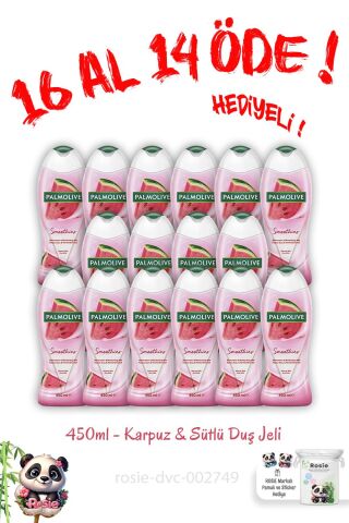 Palmolive 16 Al 14 Öde 450 Ml Duş Jeli Karpuz Ve Sütlü ve Rosie Pamuk Hediye
