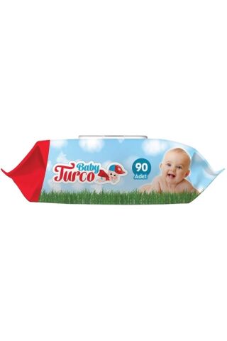 Baby Turco Islak Havlu Mendil Klasik 90 Yaprak 9'lu Set Plastik Kapaklı 810 Yaprak