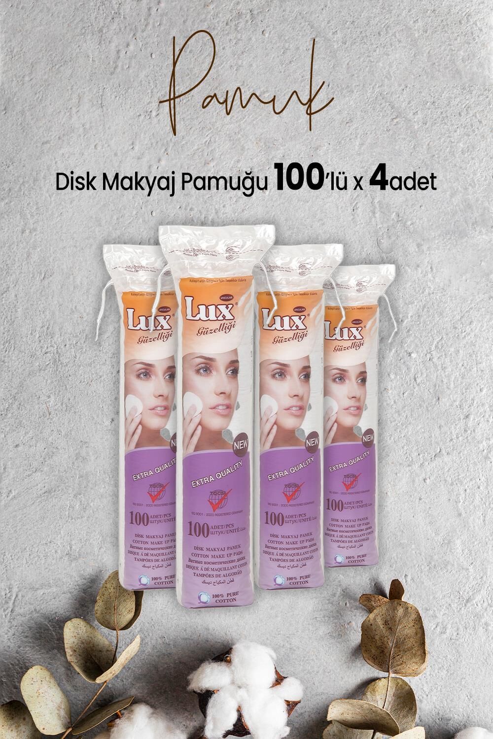 Lux Disk Makyaj Pamuğu 100'lü x 4 Adet