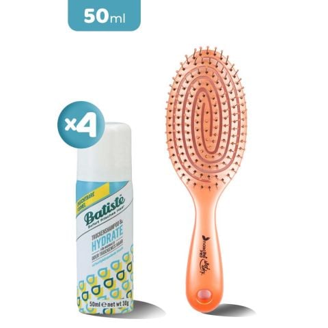 Nascita Üç Boyutlu Oval Saç Fırçası Turuncu ve Batiste Kuru Şampuan x 4