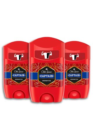Old Spice Captain Deodorant Stick 50 ml - 3 Adet
