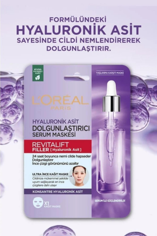 Loreal Paris 3 Adet Revitalift Filler Dolgunlaştırıcı Serum Maskesi 28 gr ve ROSIE