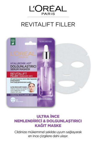 Loreal Paris 3 Adet Revitalift Filler Dolgunlaştırıcı Serum Maskesi 28 gr ve ROSIE