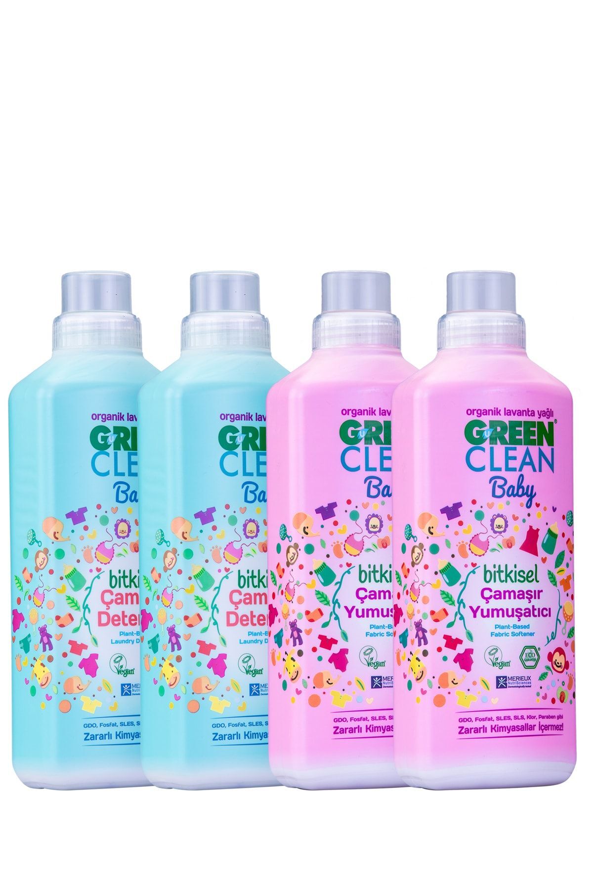 U Green Clean Baby Çamaşır Yumuşatıcısı ve Deterjanı 1 L x 2