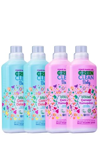 U Green Clean Baby Çamaşır Yumuşatıcısı ve Deterjanı 1 L x 2