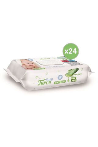 Baby Turco Softcare Aloe Vera Islak Bebek Havlusu 24x90 Yaprak