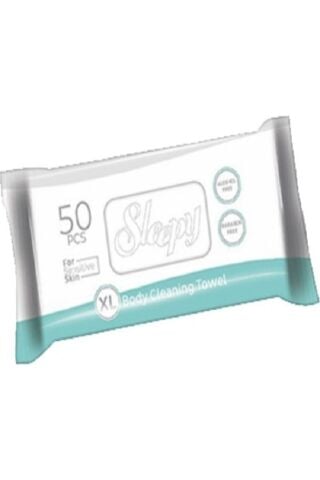 Sleepy Hassas Ciltlere Özel Xl 50 Yaprak Vücut Temizleme Mendili X 6 Paket