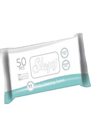 Sleepy Hassas Ciltlere Özel Xl 50 Yaprak Vücut Temizleme Mendili X 6 Paket