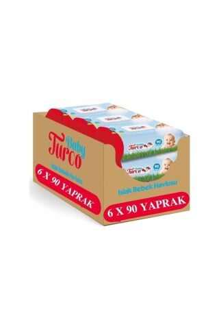Baby Turco Islak Mendil Havlu 90 Yaprak X 6 Adet