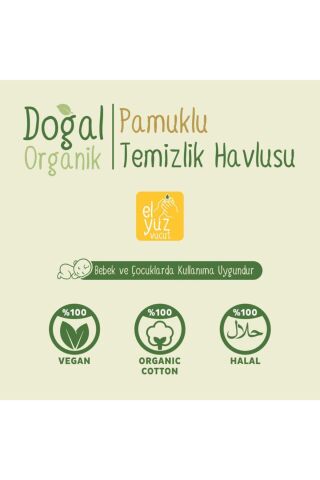 Doğal Organik Pamuklu Temizlik Havlusu 50 Yaprak 12 Li Paket
