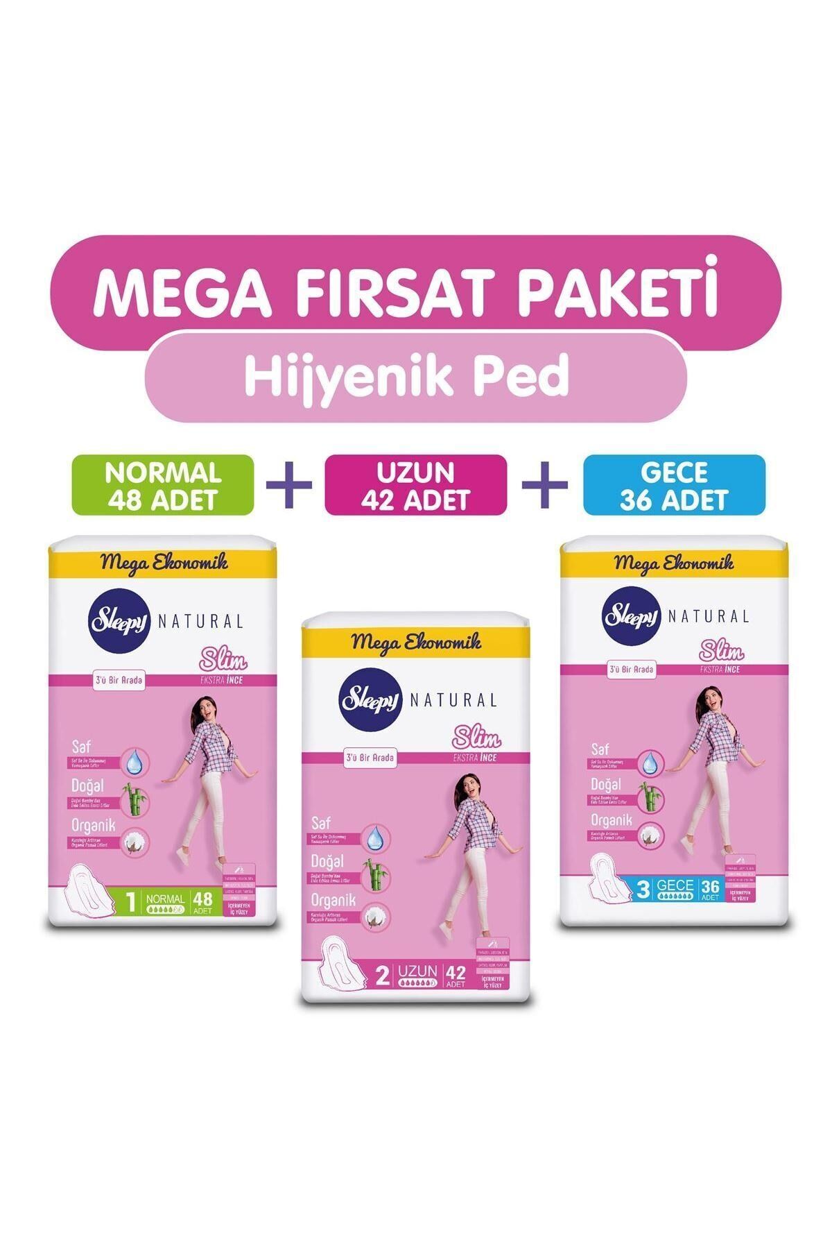 Sleepy Natural Slim Ekstra İnce 126 Ped Mega Fırsat Paketi