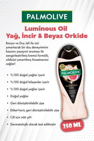 Palmolive 3'lü Duş Jeli İncir 250 ml, Keten 500 ml, Men tazeleyici 500 ml, ROSIE hediye