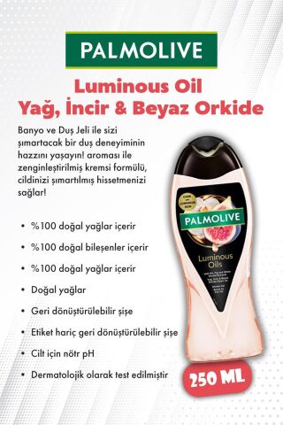 Palmolive 3'lü Duş Jeli İncir 250 ml, Keten 500 ml, Men tazeleyici 500 ml, ROSIE hediye