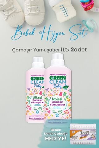 U Green Clean Baby Çamaşır Yumuşatıcı 1 L x 2 Adet ve hediyeli