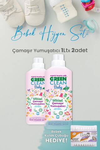 U Green Clean Baby Çamaşır Yumuşatıcı 1 L x 2 Adet ve hediyeli