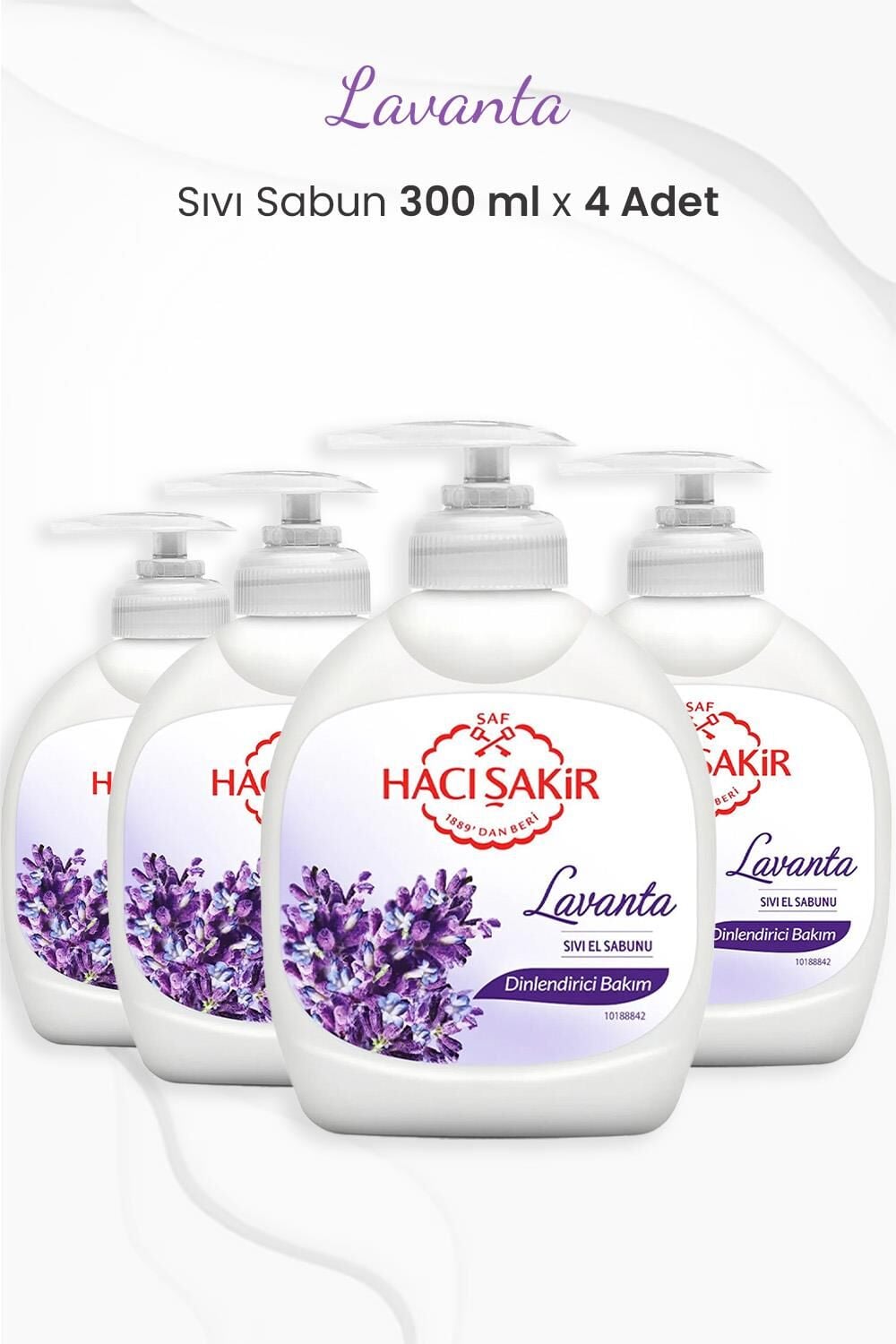 Hacı Şakir Lavanta Dinlendirici Sıvı Sabun 300 ml x 4 Adet